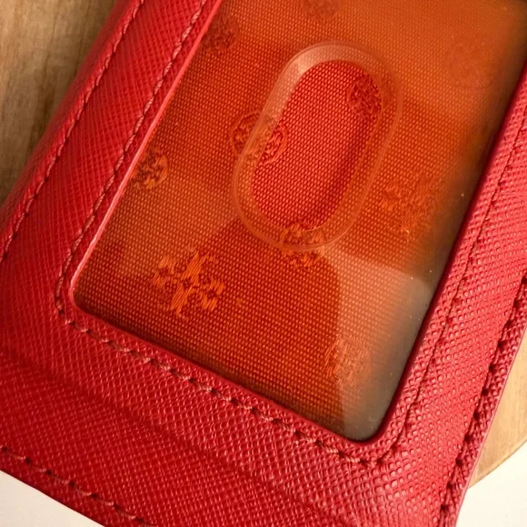 Tory Burch Emerson Foldable Card Case - Poppy Orange - Picture 9 of 16